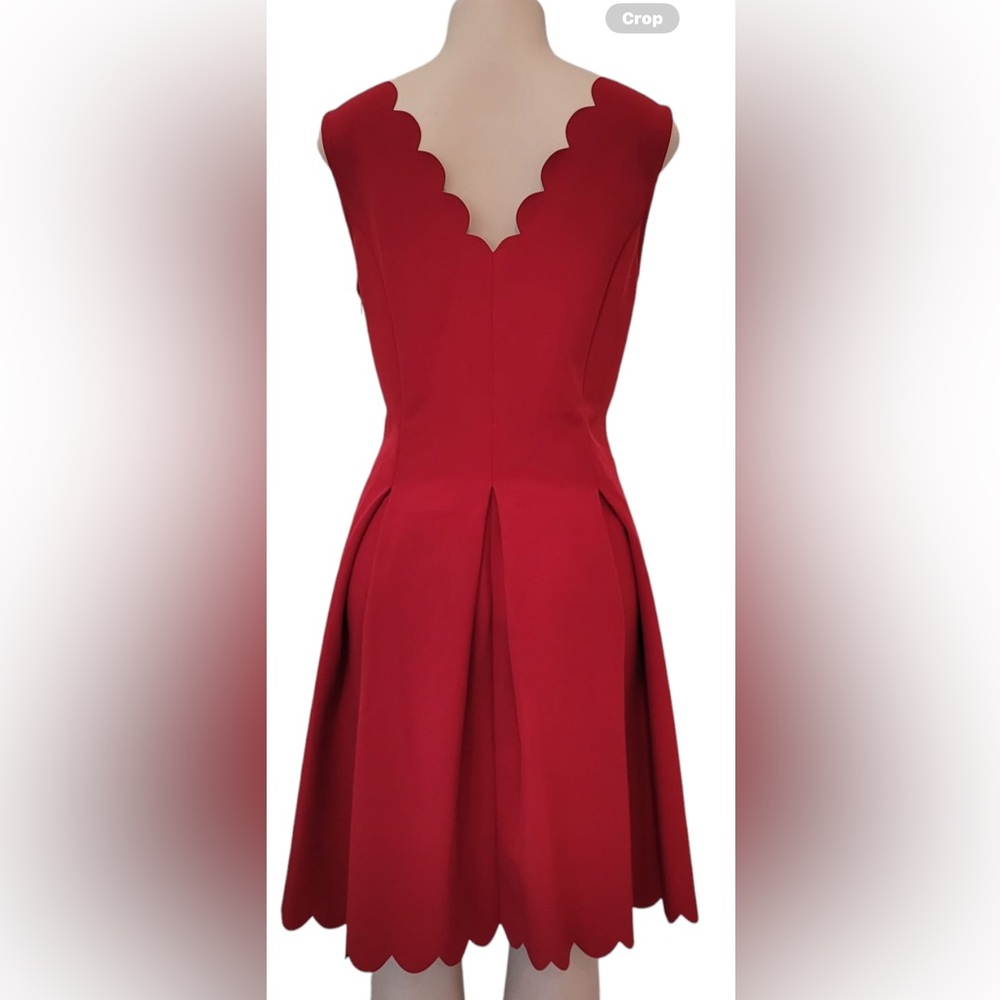 Banana Republic Red Backless Scalloped Dress